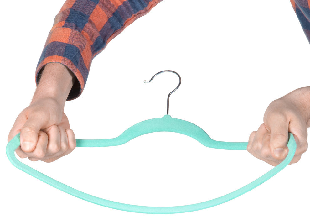 Suit Hangers, Tiffany Blue, Soft Grip Anti Slip, Set of 25