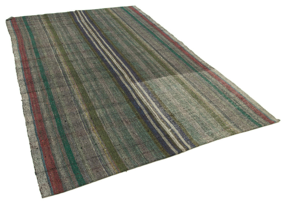 Rug N Carpet - Handmade Oriental 6' 0'' x 9' 3'' Vintage Wool Kilim Rug