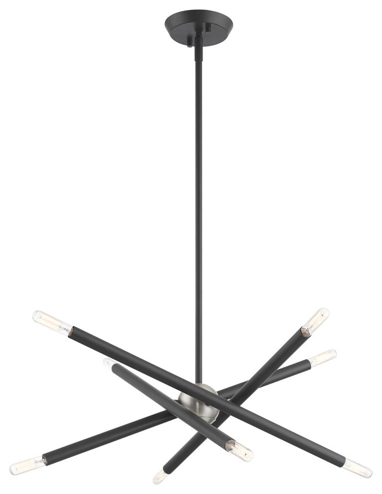 Livex Lighting Soho 8 Light Scandinavian Gray, Brushed Nickel Accents Chandelier