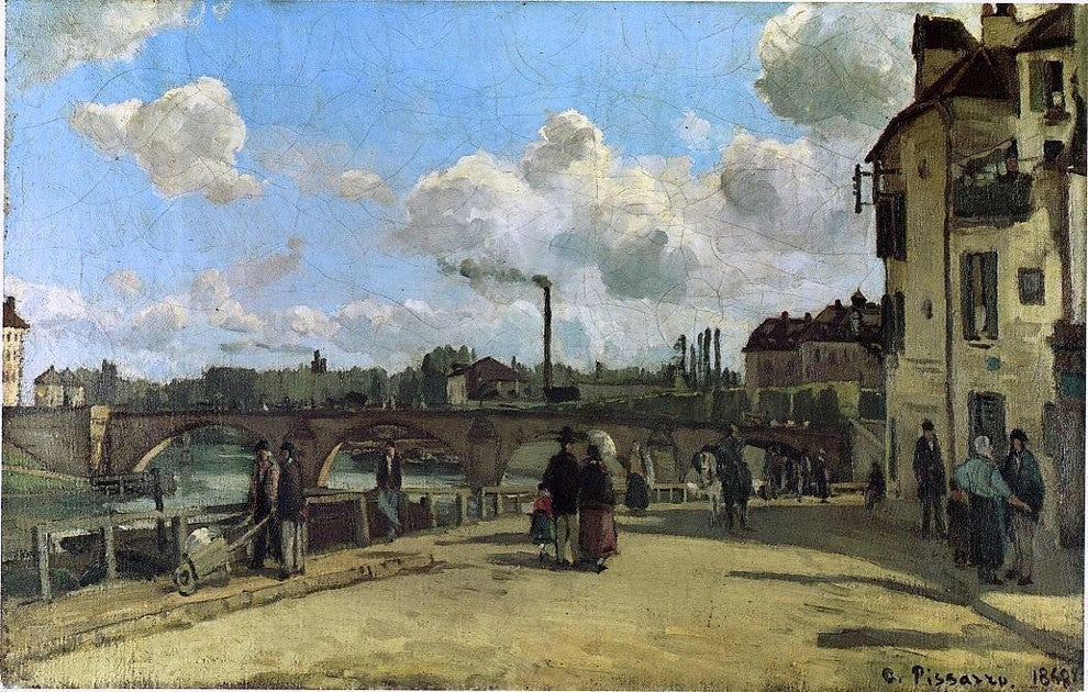 Camille Pissarro View of Pontoise  Quai du Pothuis Gallery Wrapped Canvas Print