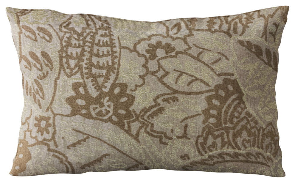 Plutus Brown Mustard Jacquard Luxury Throw Pillow, 18"x18"