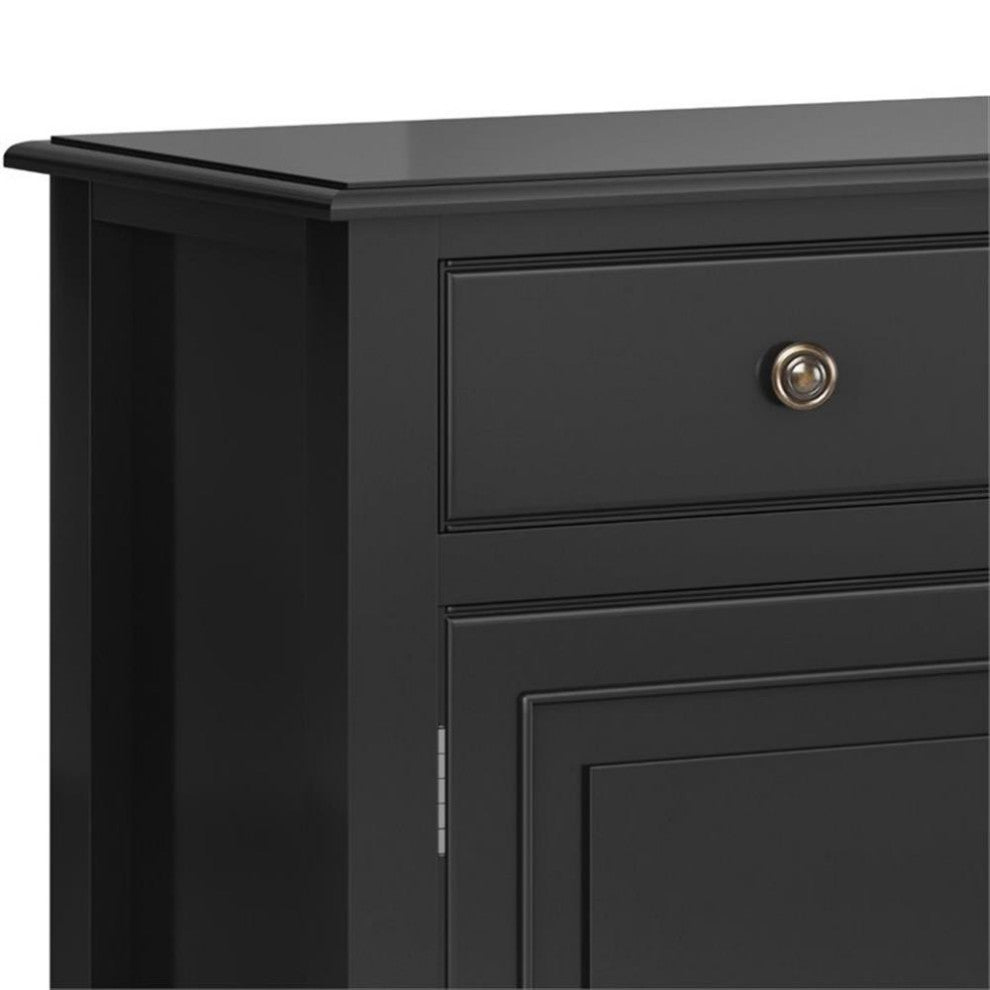 Connaught Solid Wood Entryway Storage Cabinet In Black