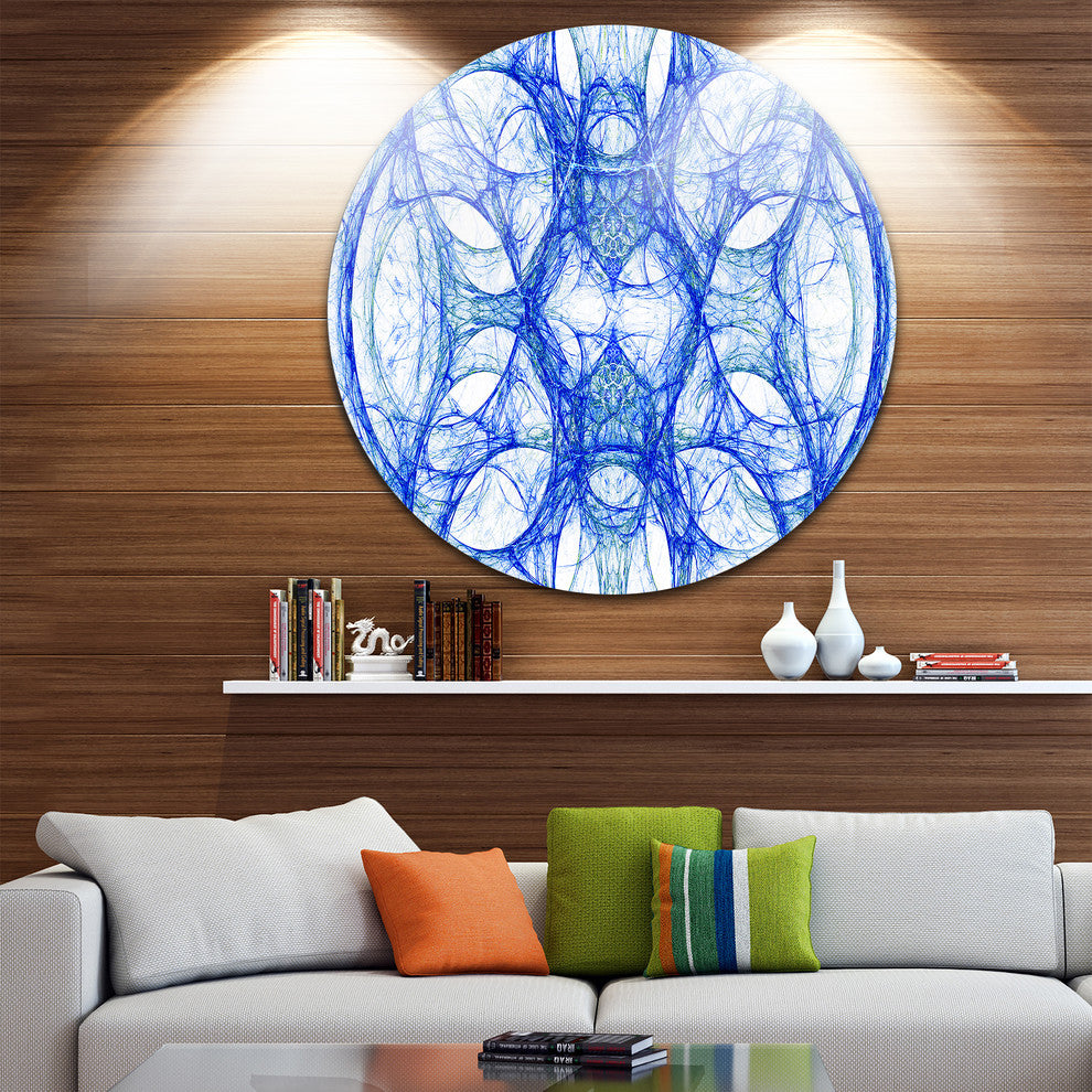Head Of Iron Knight, Abstract Digital Art Large Disc Metal Artwork, 38"