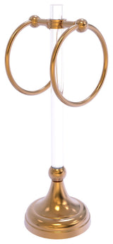 Pacific Grove 2 Ring Vanity Towel Ring with Dotted Accents, Brushed Bronze