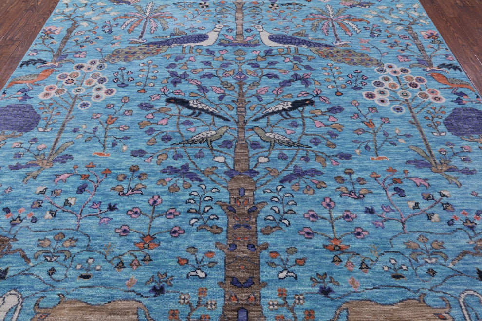 9' 3" X 11' 11" Tree Of Life Hand-Knotted Persian Wool Rug - Q13430