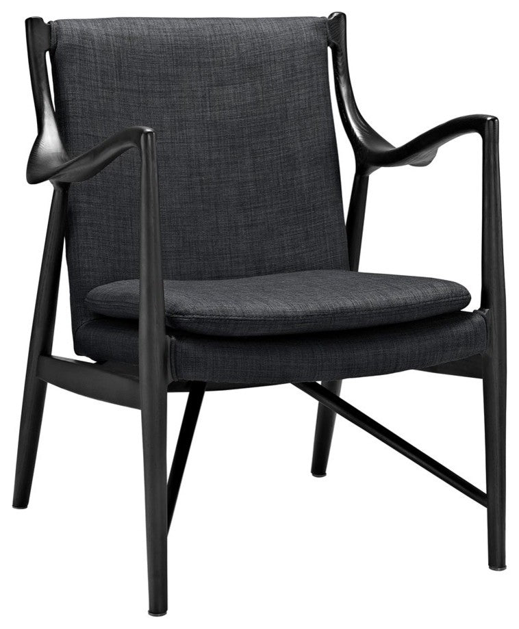 Modern Black Gray Makeshift Upholstered Lounge Chair