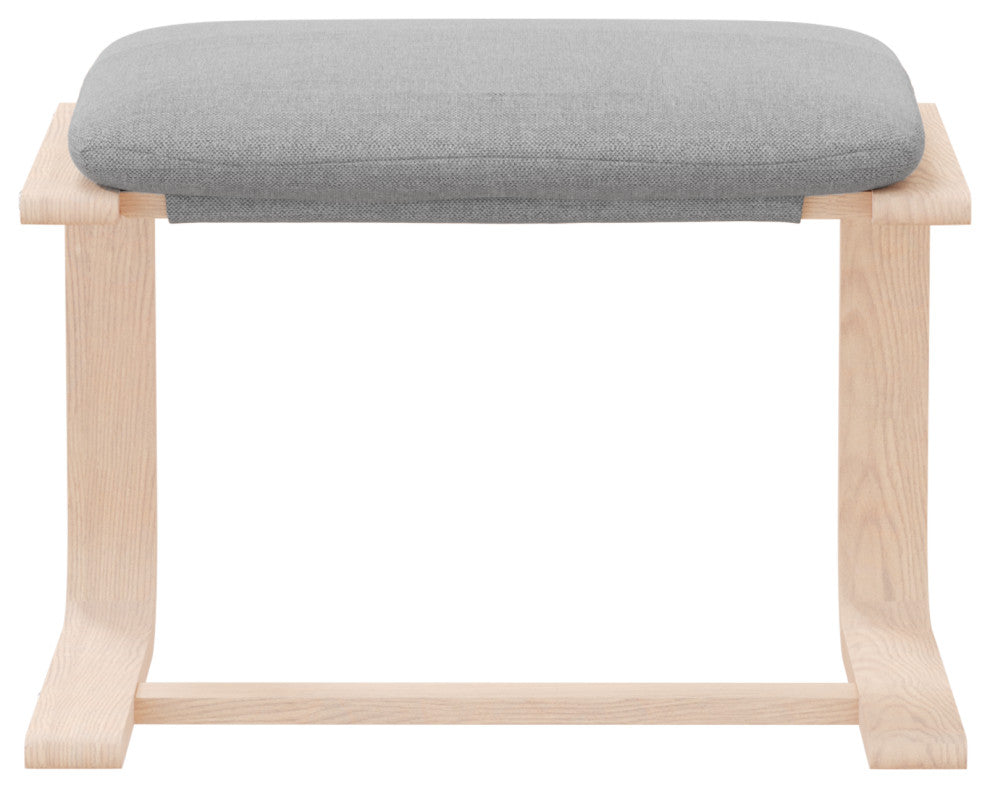 vidaXL Ottoman Footstool Pouf Stool Footrest Living Room Seat Light Gray Fabric