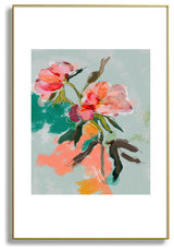 lunetricotee peonies abstract floral Metal Framed Art Print