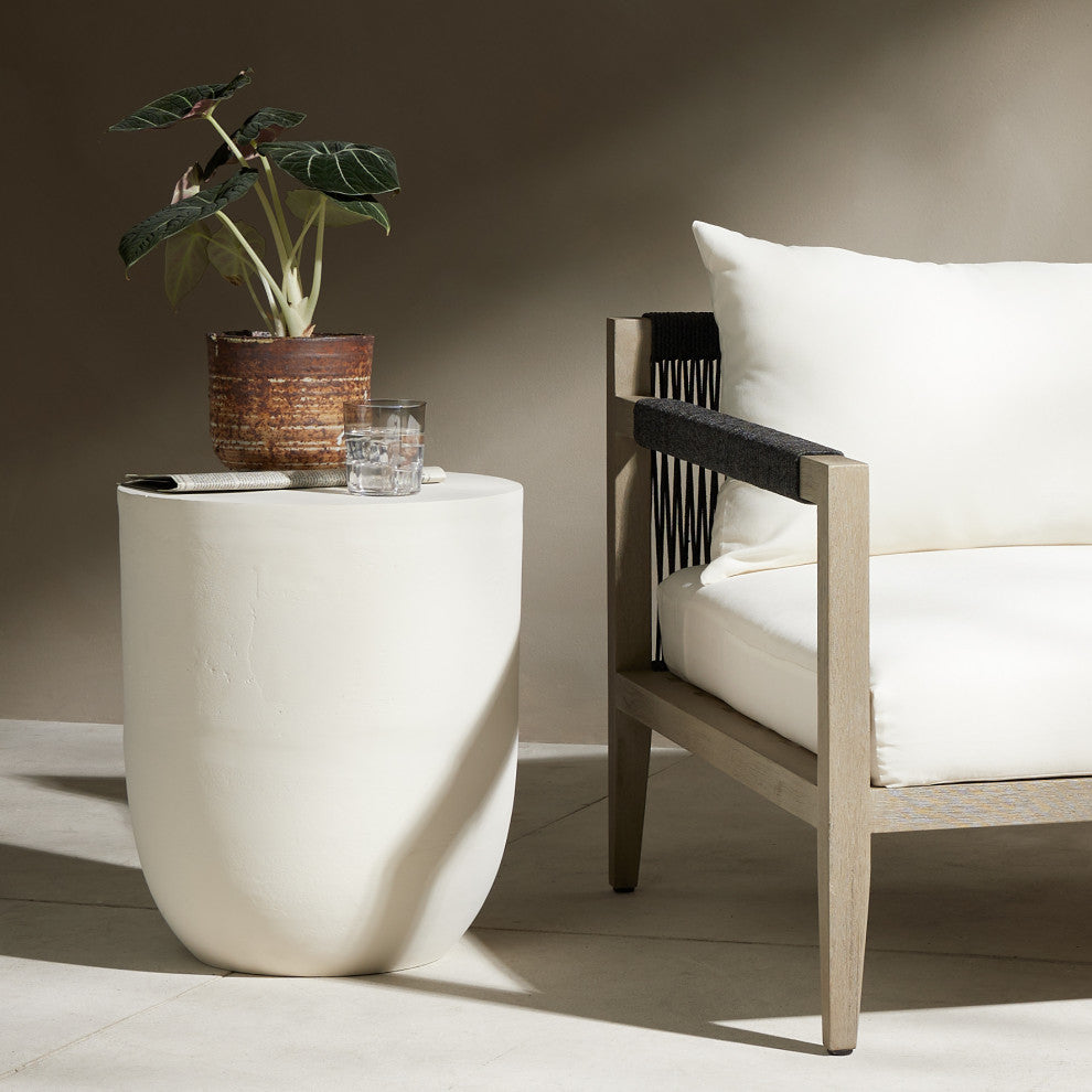 Basil Outdoor Drink Table-Matte White