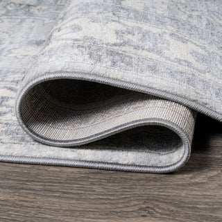 Modern Persian Medallion Light Gray/Ivory 5' Round Area Rug