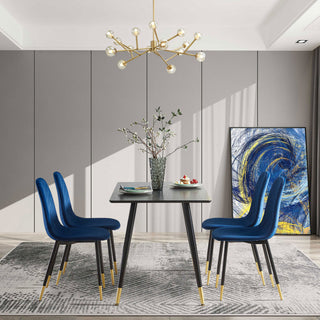 Gewnee Black Modern Kitchen Dining MDF Table For Smart Home