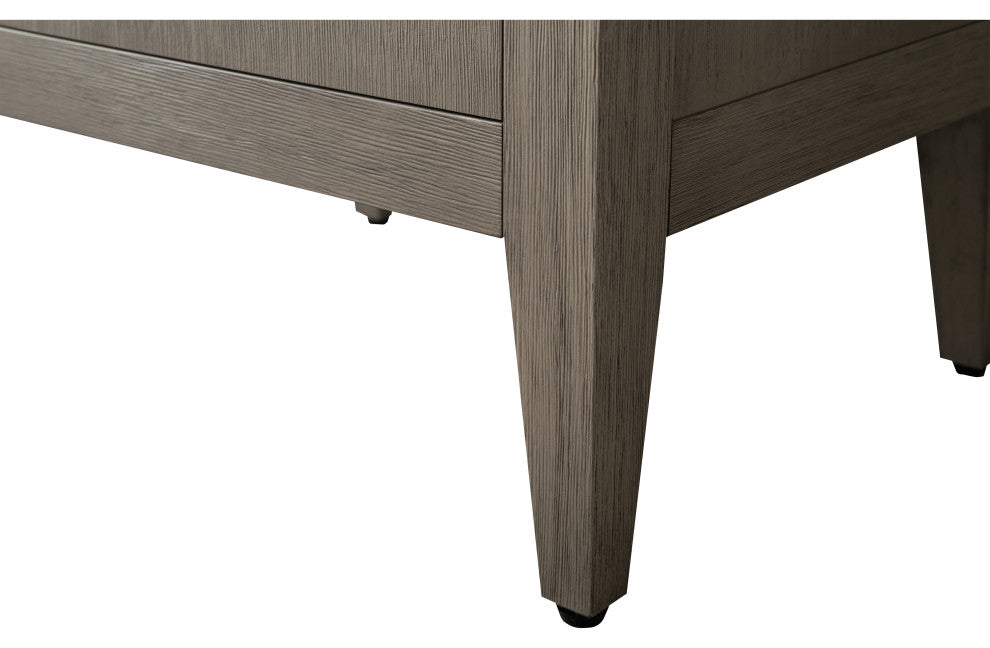 Vanity Art Bathroom Vanity With Sink, Driftwood Gray, 60", Double Sink, Matte Black