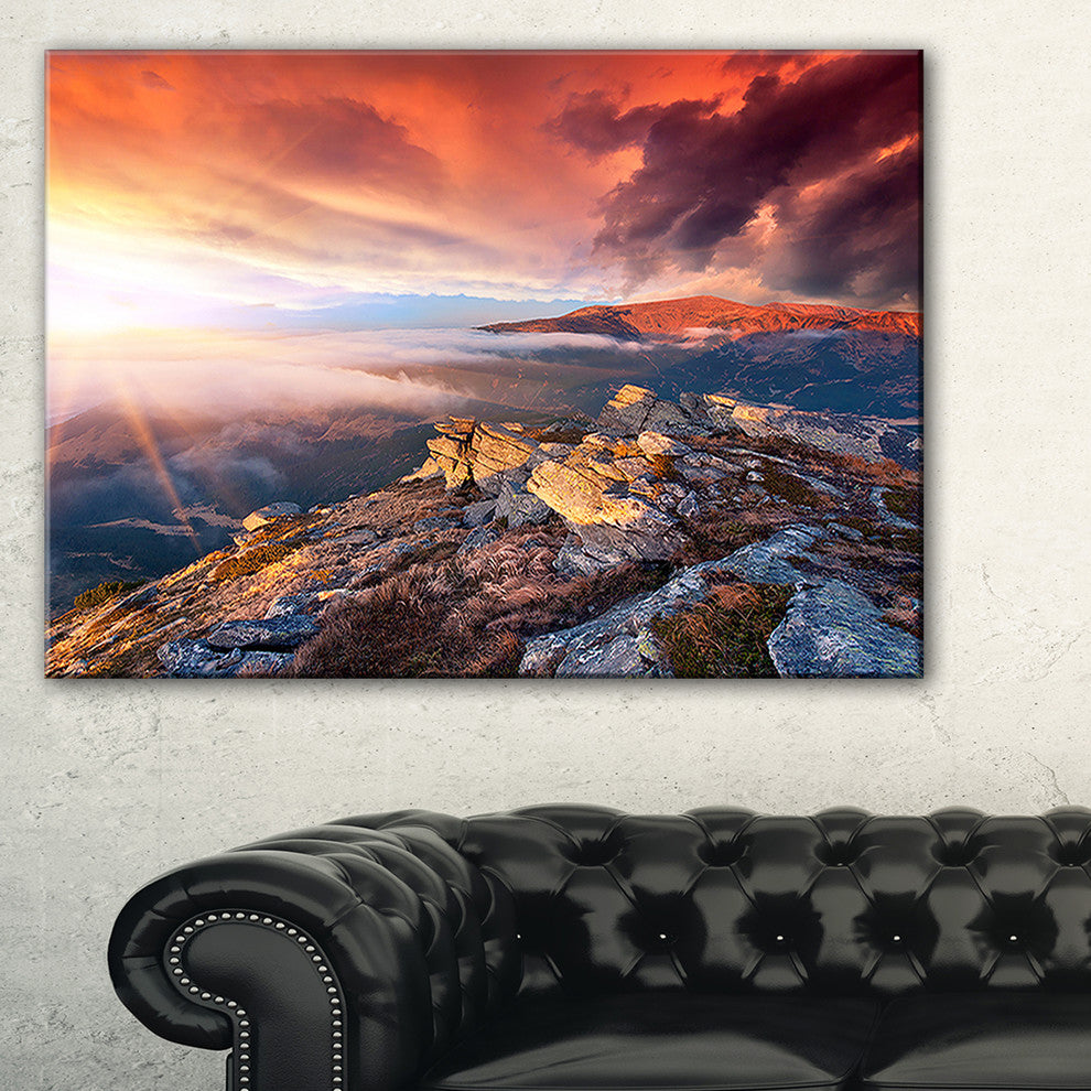 "Colorful Autumn Sky and Mountains" Landscape Photo Wall Art, 40"x20"