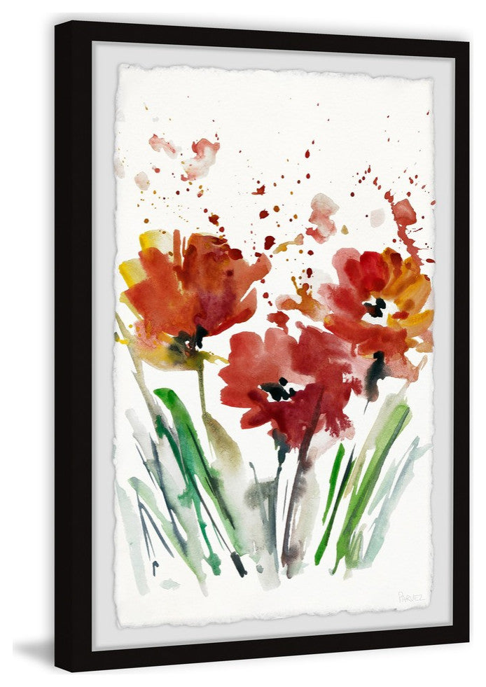 "Flowers Smudge" Framed Painting Print, 20"x30"