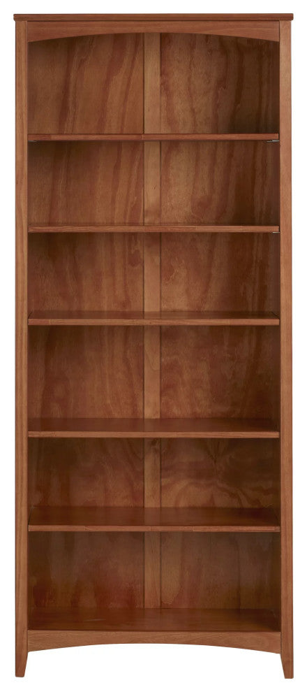 Classic Bookcase, Hardwood Construction With Fixed & Adjustable Shelves, Cherry