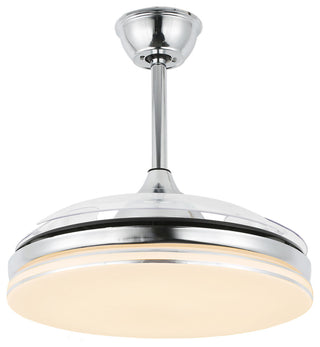 42" Modern Retractable Ceiling Fan with Light Kit and Remote Control 3 Blades, Chrome, 42"