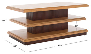 Safavieh Suette 2 Shelf Coffee Table, Natural/Walnut