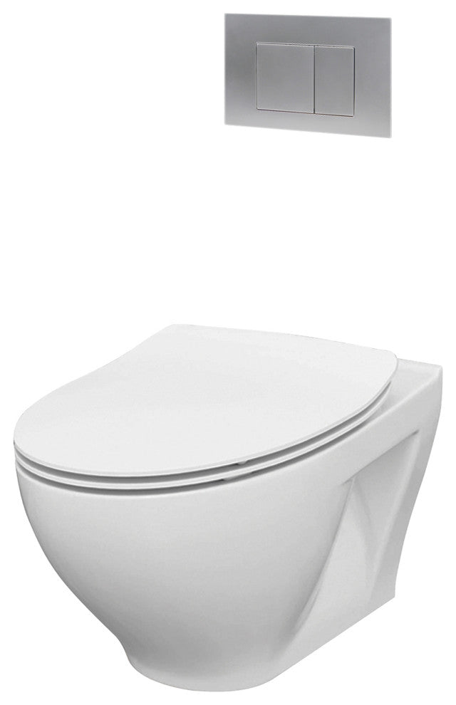 In-Wall Toilet Set, Chrome Square Actuators, 2"x6" Carrier & Tank