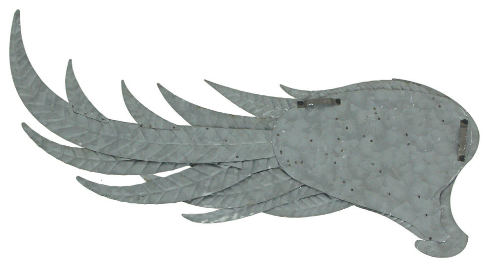 Set of 2 Galvanized Metal Angel Wings Wall Art Indoor Outdoor Rustic Home Decor