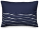 Navy Wavy Lines 20x14 Spun Poly Pillow