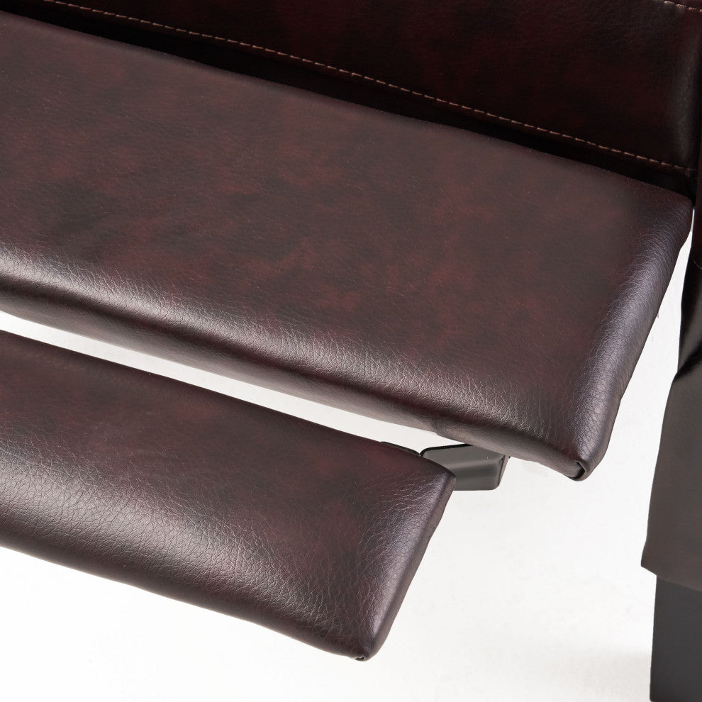 GDF Studio Memphis PU Leather Recliner, Burgundy