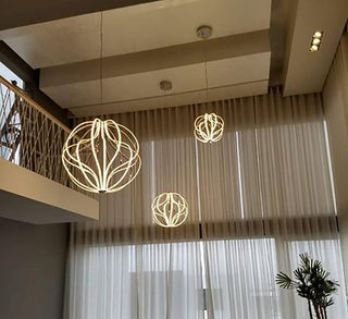 ET2 E21174 Aura 17"W LED Abstract Globe Chandelier - Black