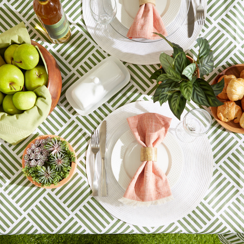 Artichoke Grid Vinyl Tablecloth 70 Round