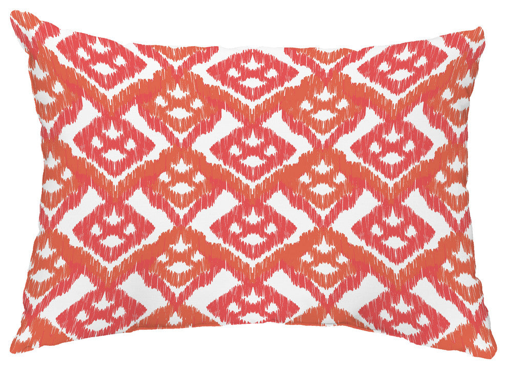 Hipster 14"x20" Decorative Abstract Outdoor Throw Pillow, Coral