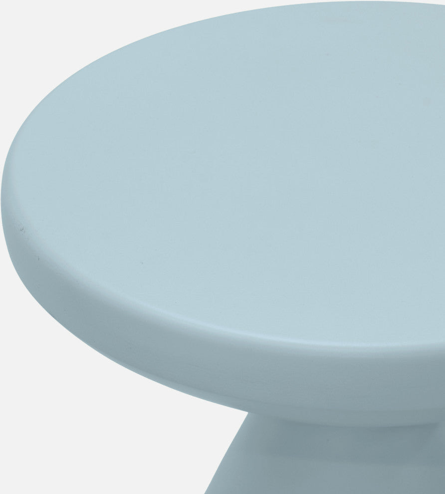 Anika Iron End / Side Table, Light Blue