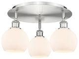Innovations Athens 3 17.75" Flush Mount Satin Nickel