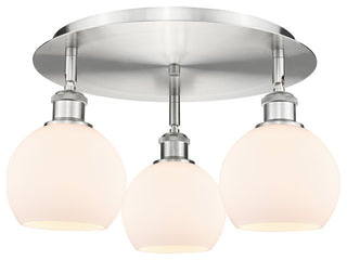Innovations Athens 3 17.75" Flush Mount Satin Nickel