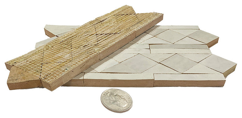 Contemporary Zellige Border, 12"x3 3/4"x1/2", Off-White