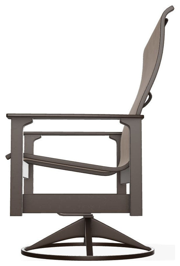 Leeward Sling Outdoor Swivel Rocker, Augustine Fennel/Kona