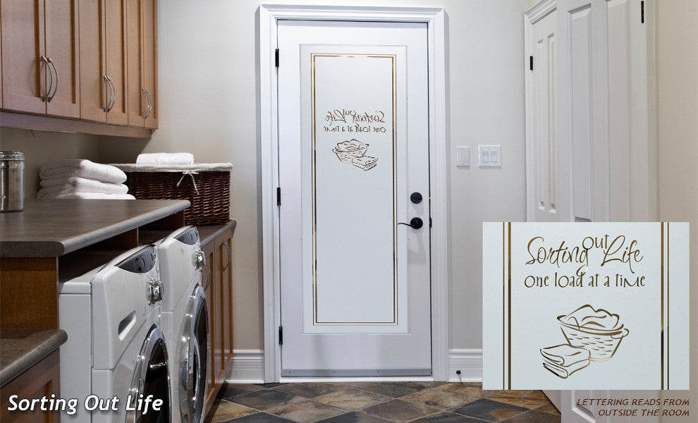 Laundry Door - Sorting Out Life Laundry Basket - Primed - 30" x 84" - Knob...