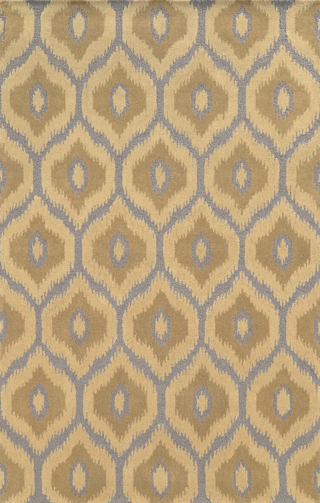 Rizzy Home Rockport RP8736 Tan Trellis Area Rug, Rectangular 9''x12''