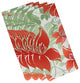 22"x22" Tree Mallow, Floral Print Napkin, Orange, Set of 4