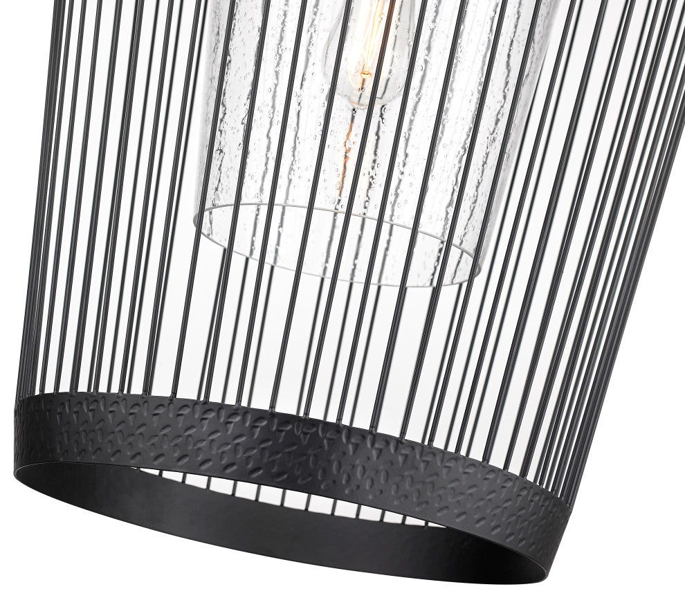 Zlite 342P19-MB 1-Light Pendant, Clear Seeded