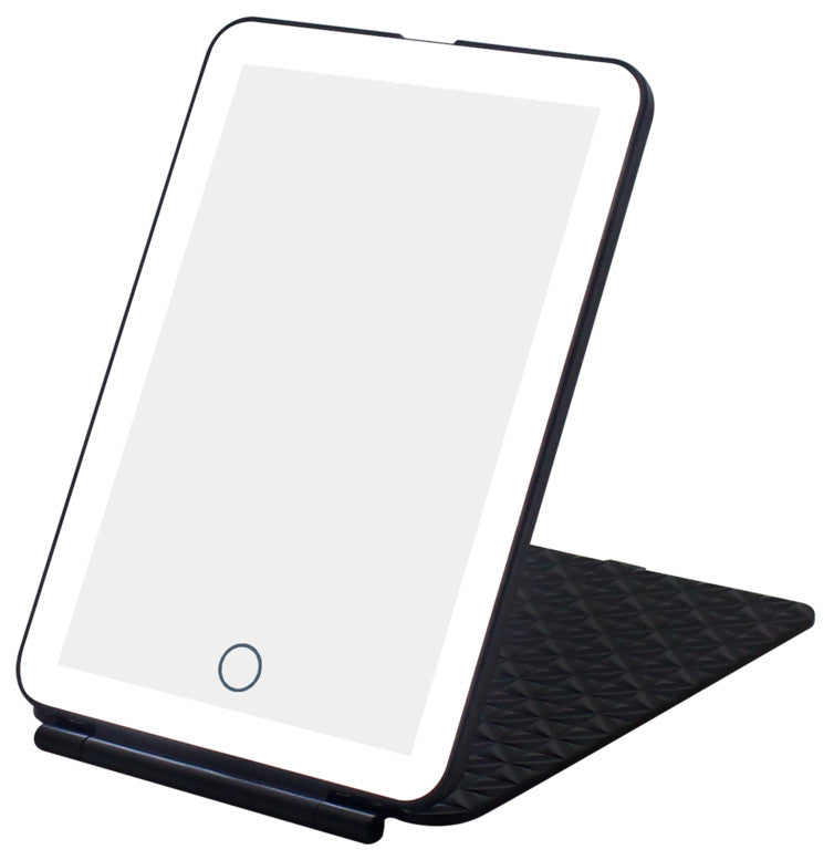 Fleur Touch Pad Mini Tri Tone Led Makeup Mirror, Black