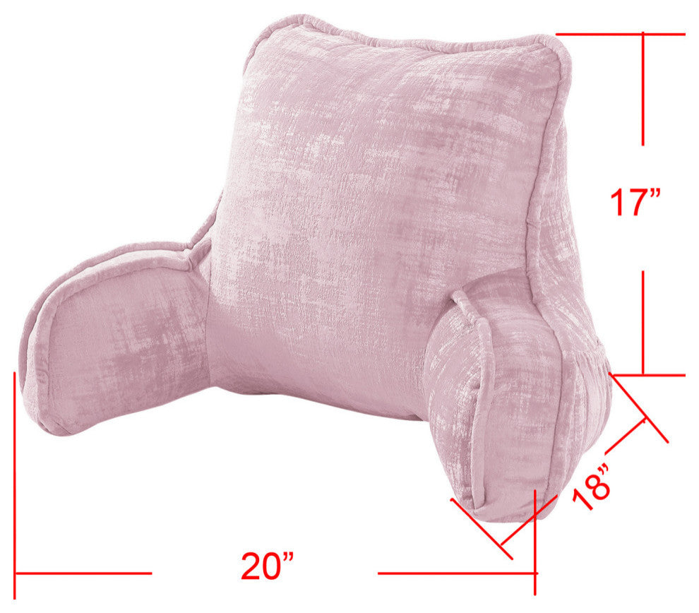 Textured Velvet DIY Bed Rest Cover and Inserts, Soft Pink, 20"x18"x17"