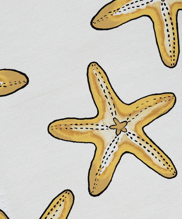 Soft Starfish, Geometric Print Napkin, Gold, Set of 4