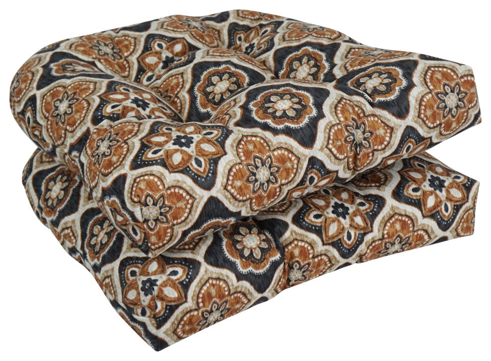 19" U-Shaped Dining Chair Cushions, Set of 2, Adonis Caramel