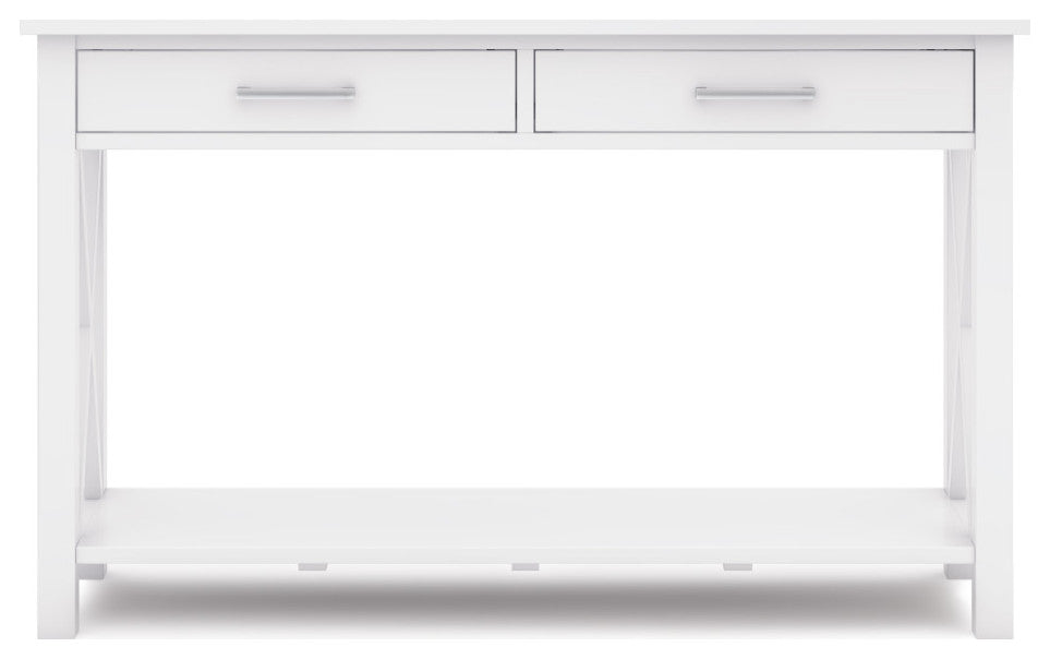 Kitchener Solid Wood 47" Contemporary Console Sofa Table, White