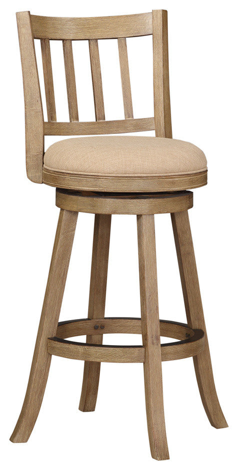 29" Sheldon Barstool, Driftwood Gray Wire-brush and Oatmeal