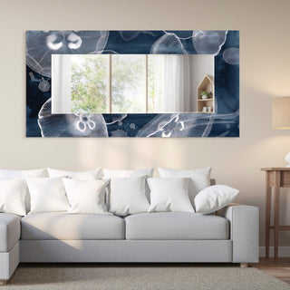 Jellies Rectangular Beveled Mirror on Free Floating Printed Tempered Art Glass