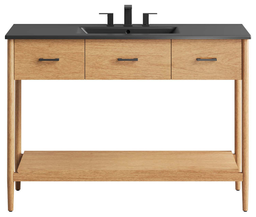 Zaire 48" Single Sink Bathroom Vanity - Natural Black