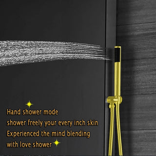 Led Rainfall Shower System Handheld Shower Jetted Body Sprays, Brushed Gold