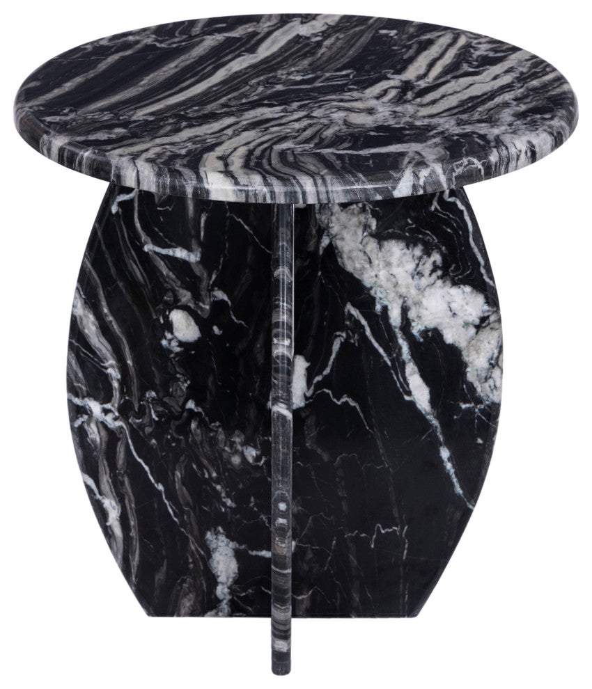 Formentera Marble Coffee Table, Black, End Table