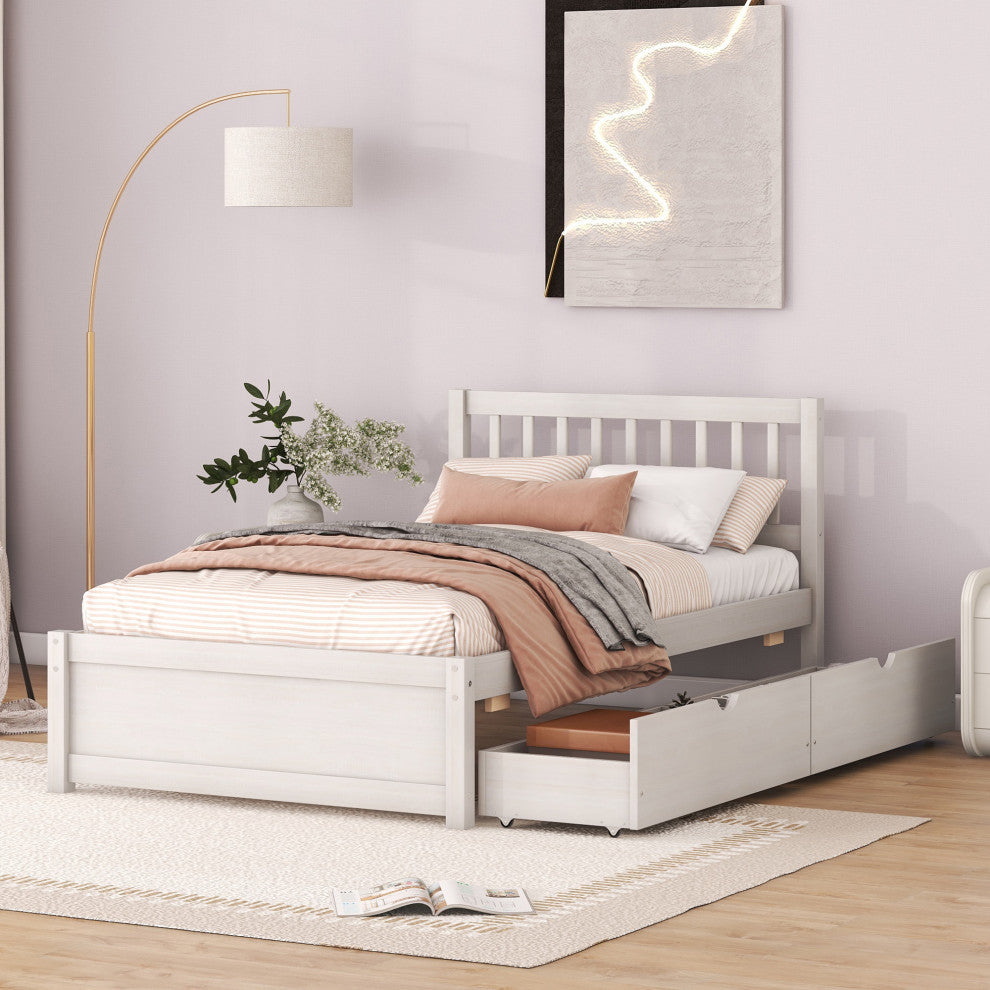 Gewnee Modern Design Wooden Twin Size Platform Bed