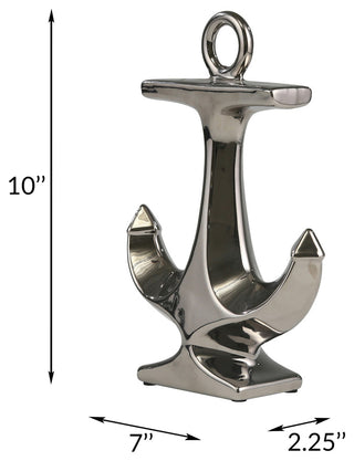 Anchor, Ceramic, 10", Silver