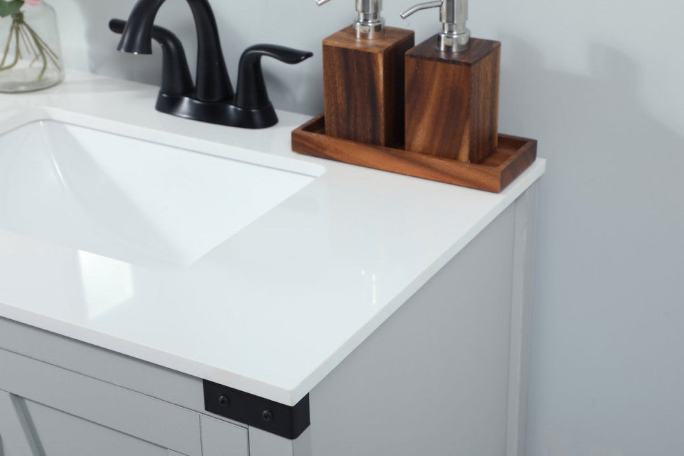 Home Living 19" Farmhouse Grey-Light Bathroom Vanity